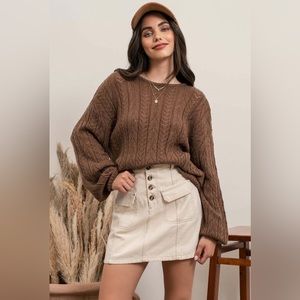 S29-Eyelet Knit Sweater